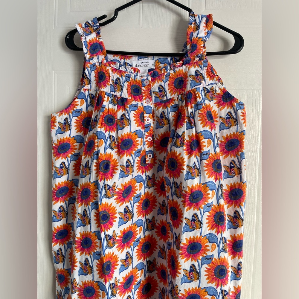 Summer Birthday Dress Denise Rae Sunflower Floral XS NWT Poplin - Picture 3 of 16